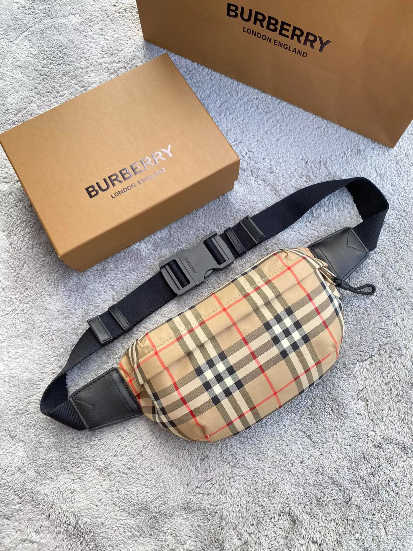 BURBERRY Medium Vintage Check Bonded Cotton Bum Bag 0117